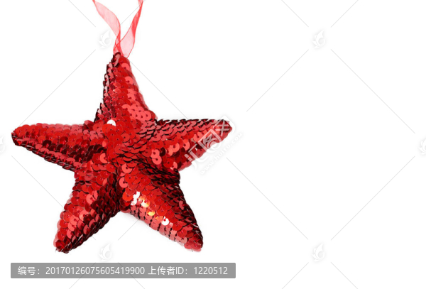 白色的紅色閃亮的圣誕星