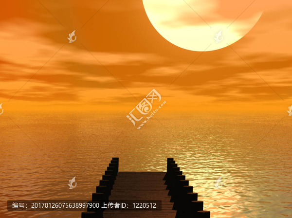 在海灣的碼頭上
