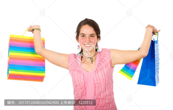 帶購物袋的休閑女人