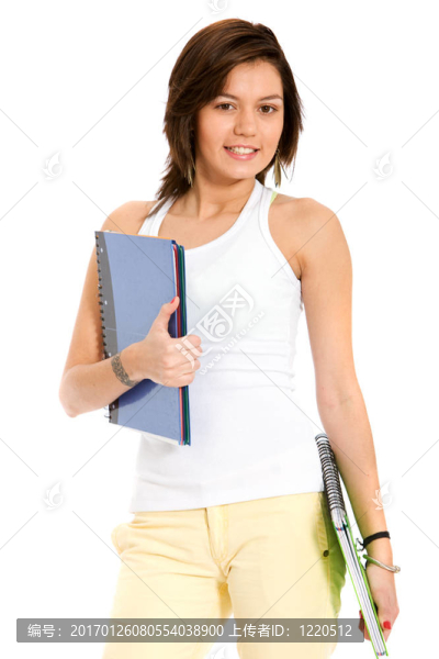 帶筆記本的女學(xué)生