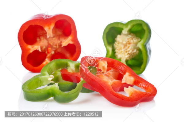 綠色和紅辣椒片
