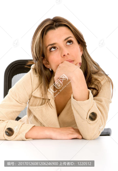 沉思的女商人