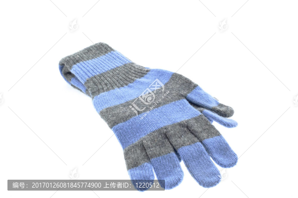 一對羊毛條紋手套