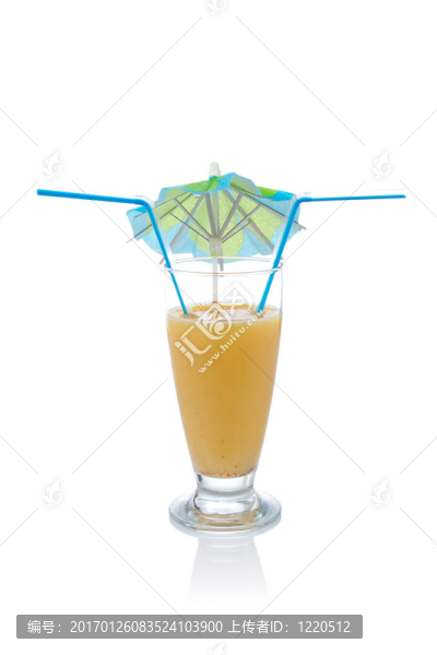 香草奶昔傘和吸管