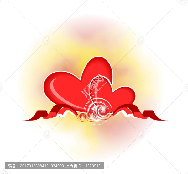 兩個(gè)美麗的紅色的心。
