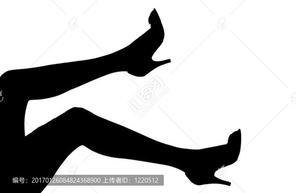 女性腿部剪影