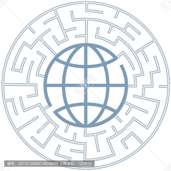 地球在徑向迷宮拼圖地球