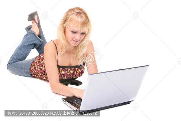 女人的筆記本電腦