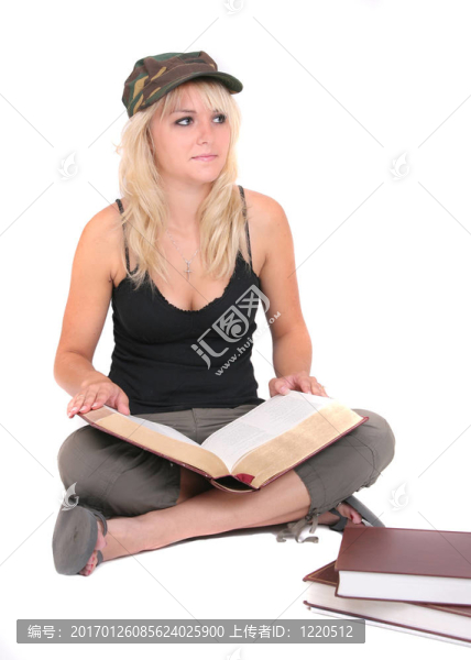金發(fā)女人學習