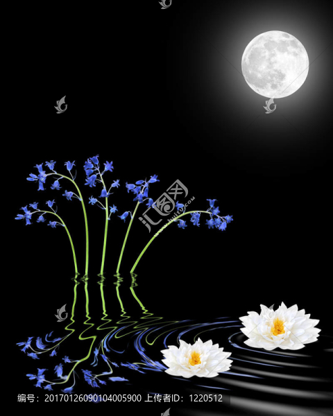 月光下的風(fēng)鈴草和Lily,Flowers