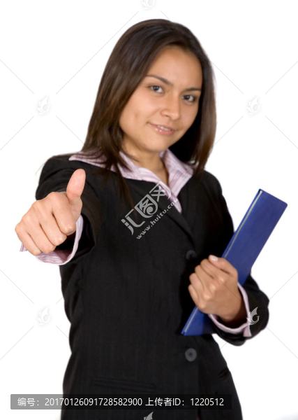 商業(yè)女性豎起大拇指