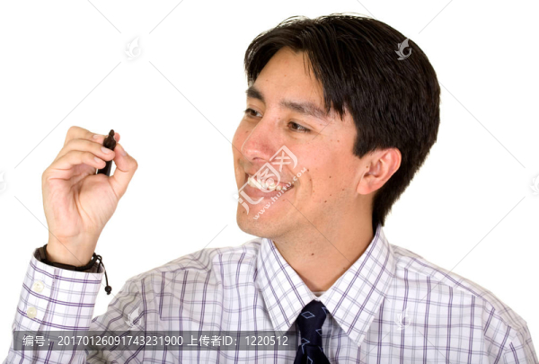 商人在屏幕上畫東西