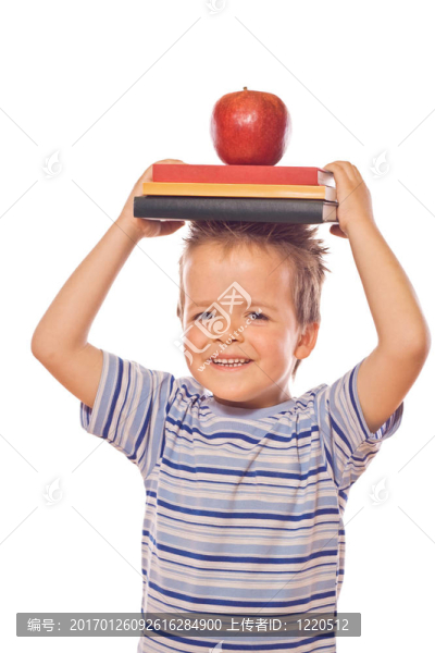 玩學校的書和蘋果