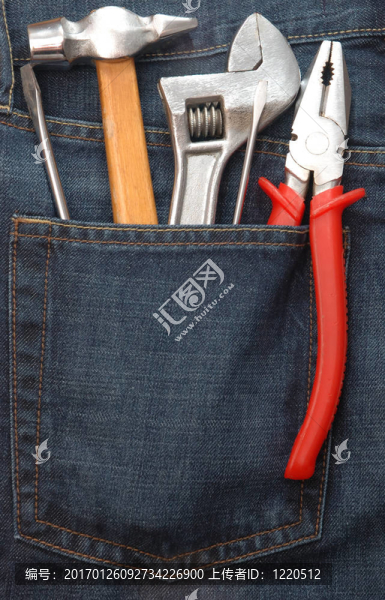 牛仔褲口袋里的工具