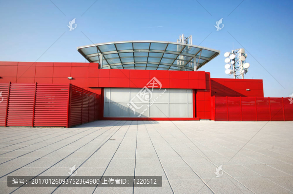 紅色建筑透視