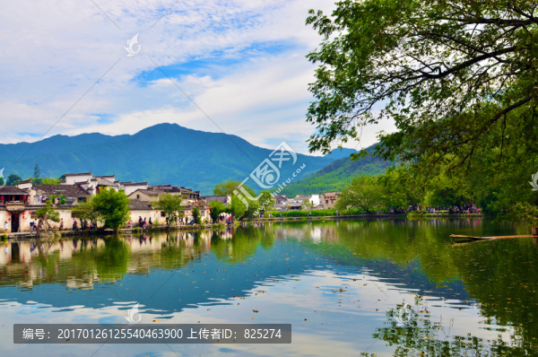 宏村全景,徽派建筑