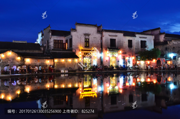 徽派建筑,宏村夜景