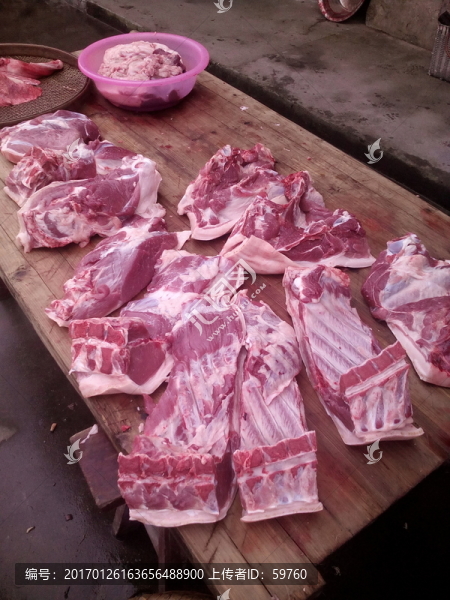 分割豬肉