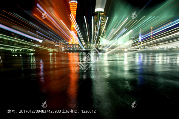 神戶港夜燈爆炸