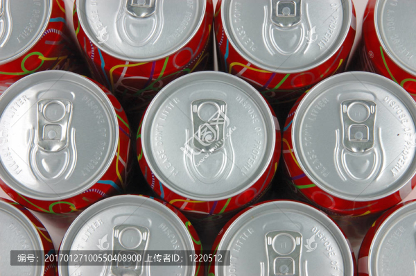 汽水飲料罐的俯視圖