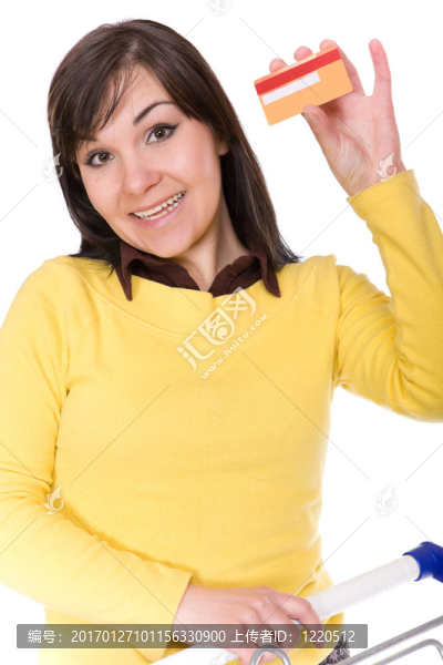 帶購物車的女人