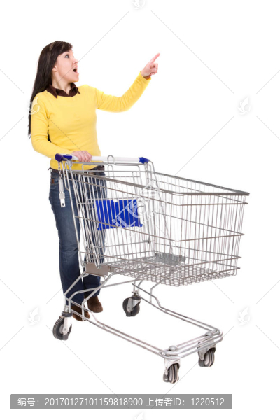帶購物車的女人