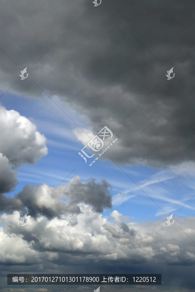 天空和云層背景；垂直作物