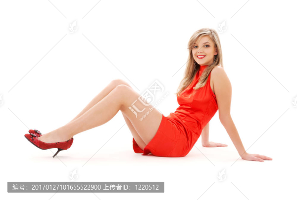 穿紅裙子的可愛(ài)女孩