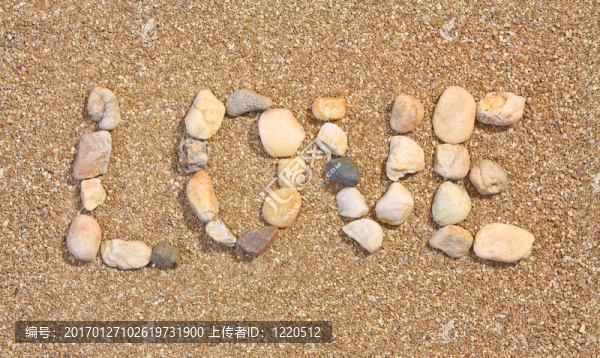 沙灘上寫