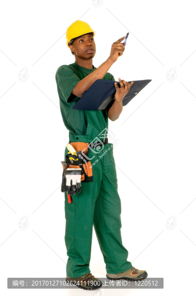 黑色的建筑工人