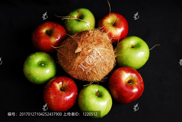 紅與綠鮮蘋果群