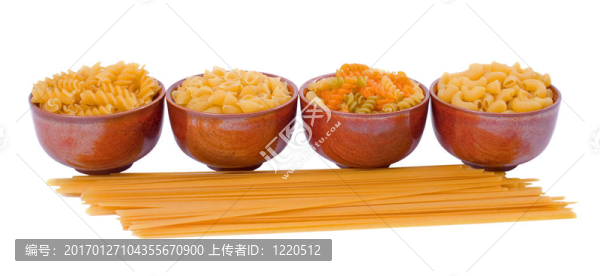 白色背景面食的選擇