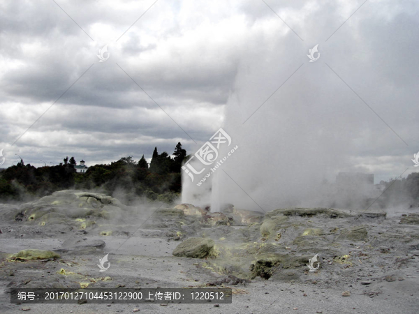 Pohutu,Geyser；華卡雷瓦地?zé)岜Ｗo(hù)區(qū)；羅托魯阿；新西蘭