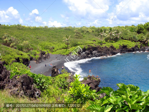 黑沙灘；毛伊島；夏威夷