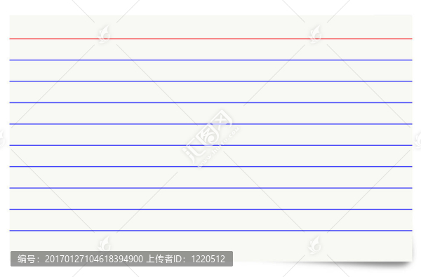 空白孤立索引卡片的說明。