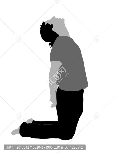 男性瑜伽姿勢loooking向上