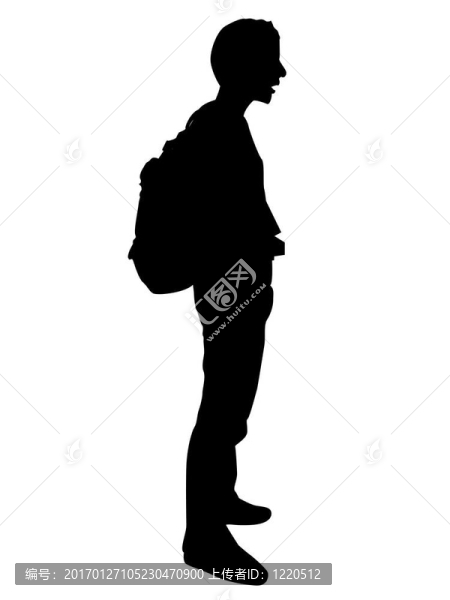男子與袋和書籍