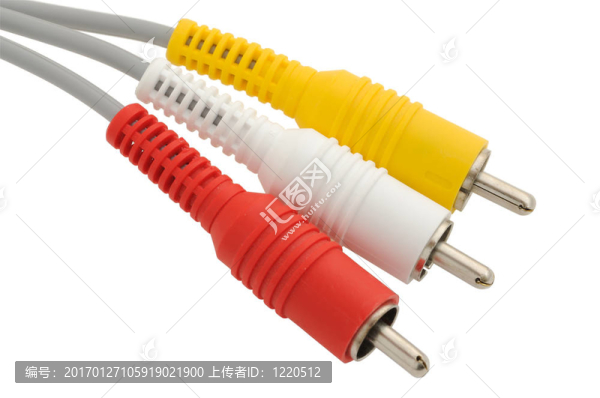 白色背景的av電纜