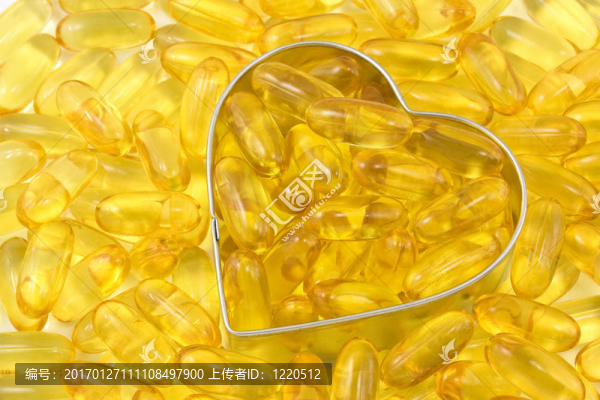 銀概述心臟充滿和周圍的鮭魚油