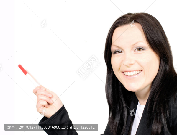 女商人在標(biāo)記的白板