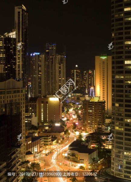 沖浪者天堂黃金海岸澳大利亞夜景