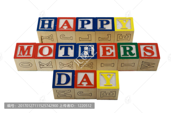 字母塊拼寫快樂母親節(jié)