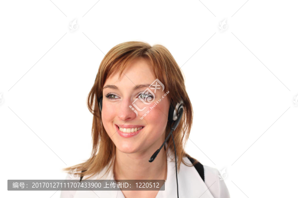 耳機上的商業(yè)女人