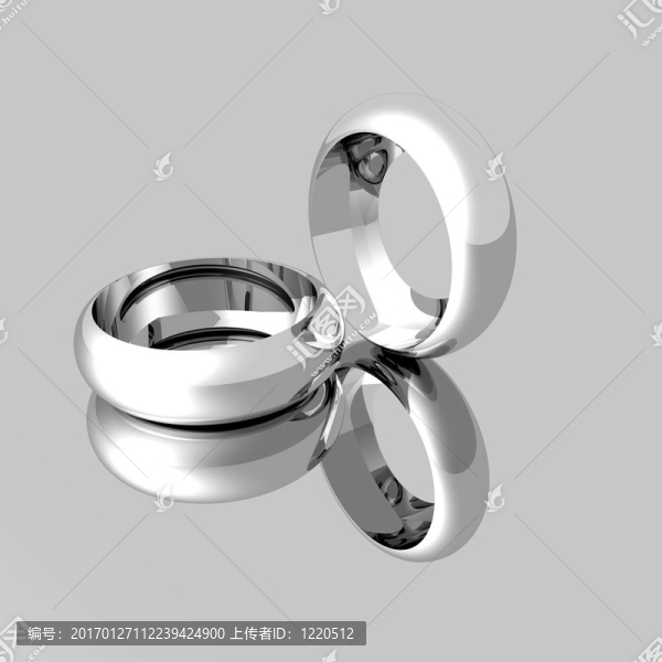 鏡面上的白金結(jié)婚戒指