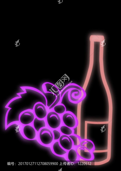 葡萄酒瓶和葡萄