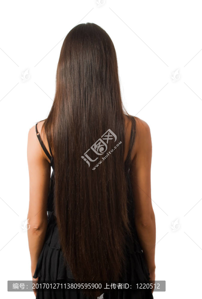 背部苗條女性長發(fā)隔離