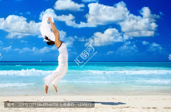白色紗籠的女人快樂