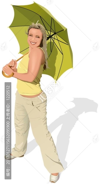 女孩用雨傘