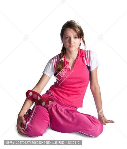 女孩做瑜伽