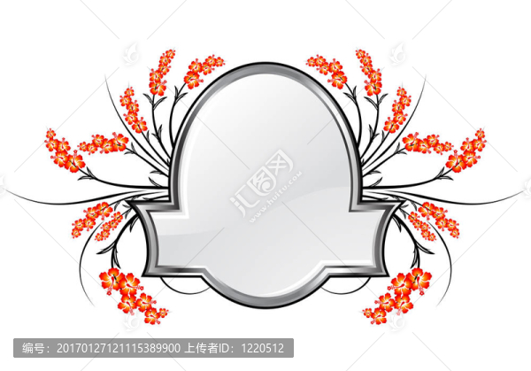 帶花元素的框架